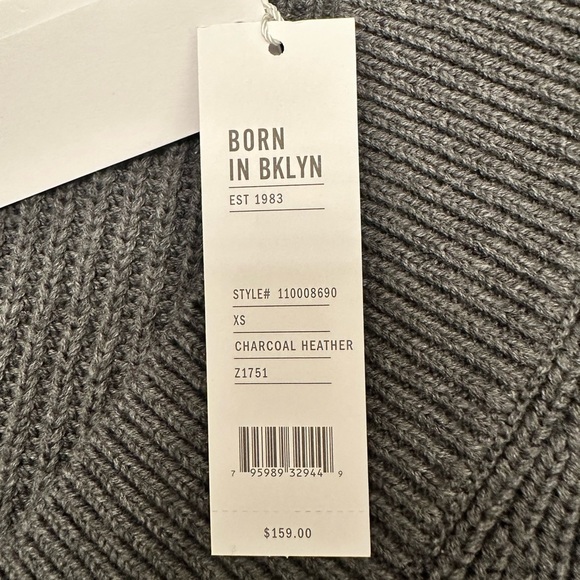 525 AMERICA Ellie Cotton V Neck Dress in Charcoal Heather Gray Women Size XS NWT - Picture 12 of 14